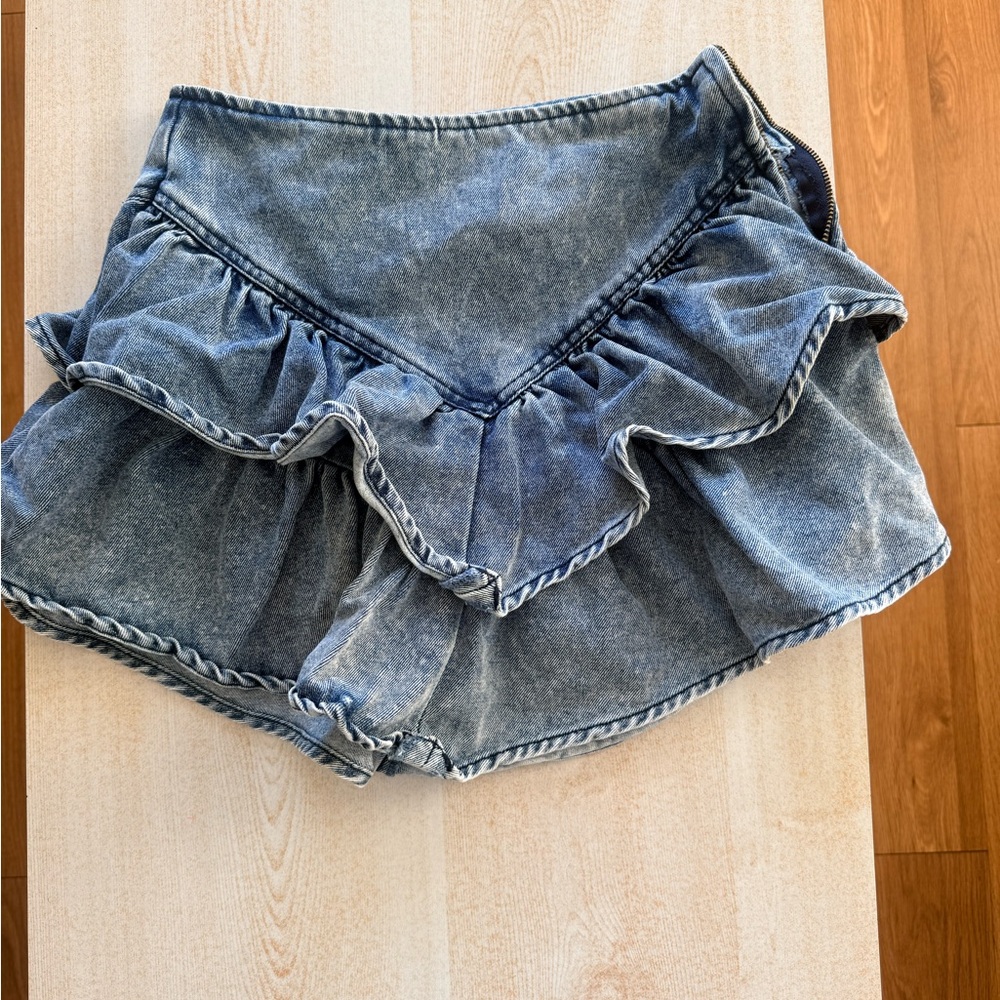Francesca's Collections Blue Ruffle Skort